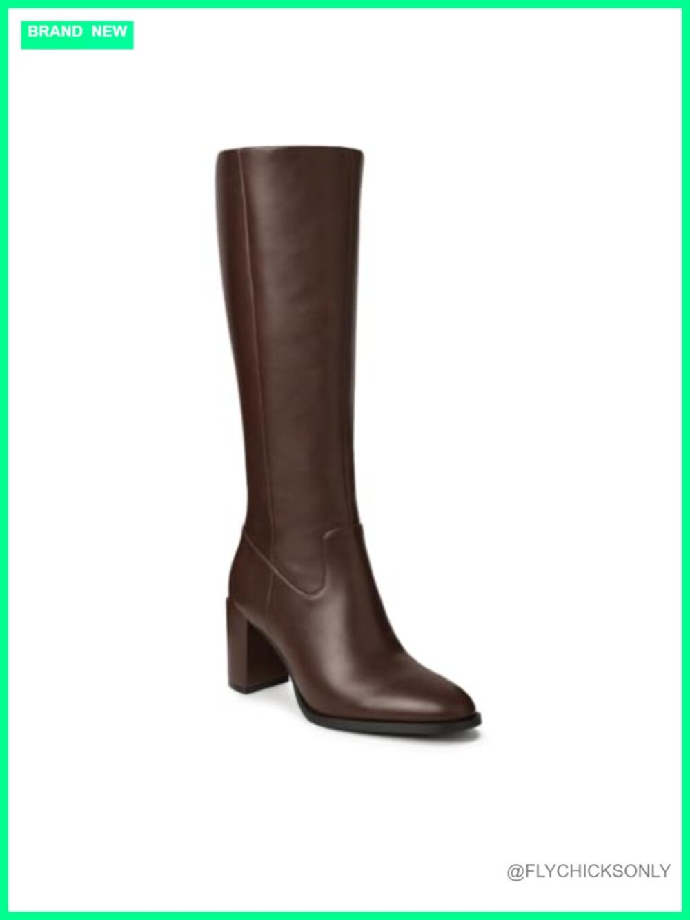 Wide Calf Knee High Boots Women Block Heel Round Toe Inner Zip Comfortable